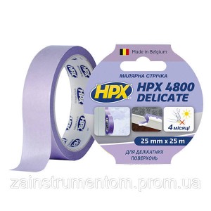 Маскувальна малярна стрічка HPX 4800 для делікатних поверхонь 25 мм x 25 м фіолетова