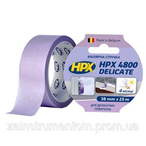 Маскирующая малярная лента HPX 4800 для деликатных поверхностей 38 мм x 25 м фиолетовая