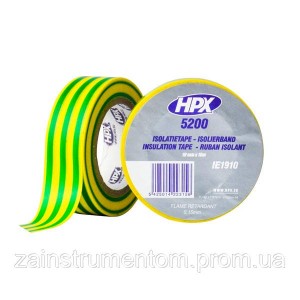 Профессиональная изоляционная лента HPX 5200 желто-зеленая 19 мм x 10 м