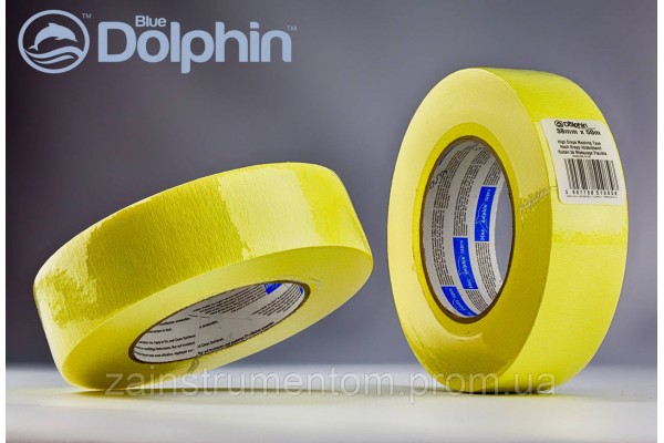 Малярна стрічка (скотч) Blue Dolphin HIGH CREPE для декору 38 мм х 50 м