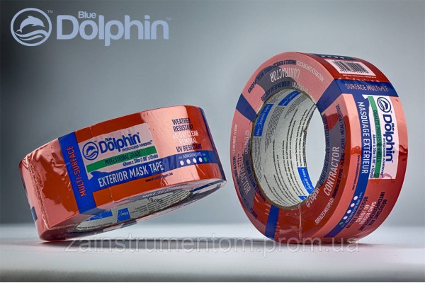 Малярна стрічка ПВХ (скотч) Blue Dolphin CONTRACTOR 48 мм х 50 м червона (60 днів)