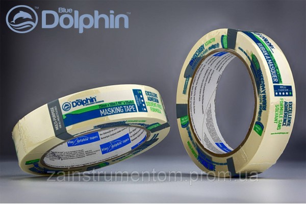 Малярная лента (скотч) Blue Dolphin маскирующая белая 25 мм х 50 м