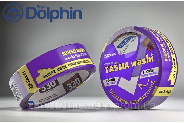 Малярська стрічка (скотч) Blue Dolphin Washi Delicate 29 мм х 25 м фіолетова (60днів)