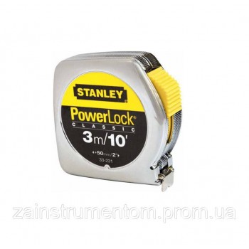 Рулетка измерительная Stanley 3 м х 12.7 мм Powerlock армированная лента