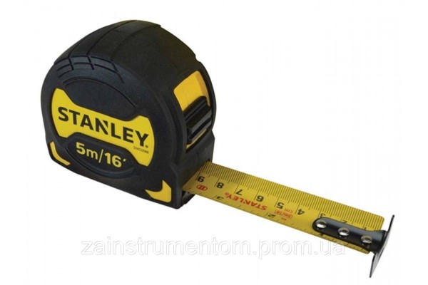 Рулетка строительная Stanley 5м/16’х 28мм TYLON GRIP TAPE (стенли)