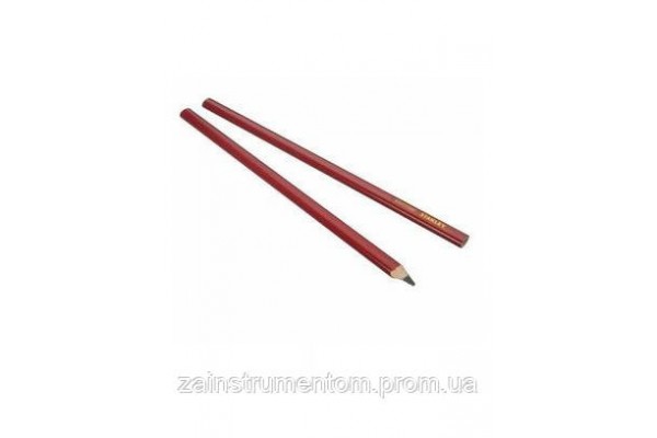 Олівець для розмітки по дереву STANLEY червоний з твердістю 2В 300мм (Стенлі)