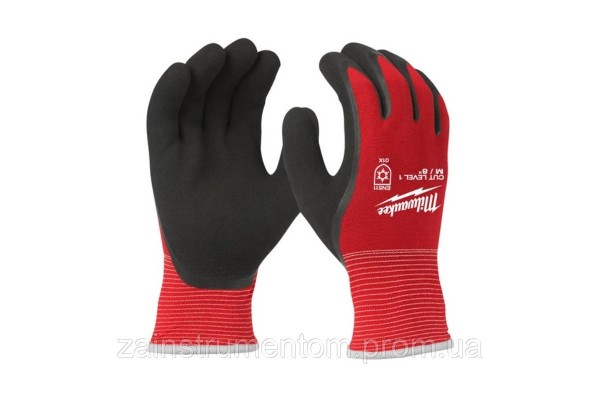 Перчатки Milwaukee с защитой от порезов уровень А (1), зимние, размер M/8