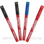 Набір ручка маркер MILWAUKEE INKZALL Fine Tip тонкий різнобарвний: Синій, Червоний, Чорний (4 шт.)