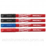 Набір ручка маркер MILWAUKEE INKZALL Fine Tip тонкий різнобарвний: Синій, Червоний, Чорний (4 шт.)
