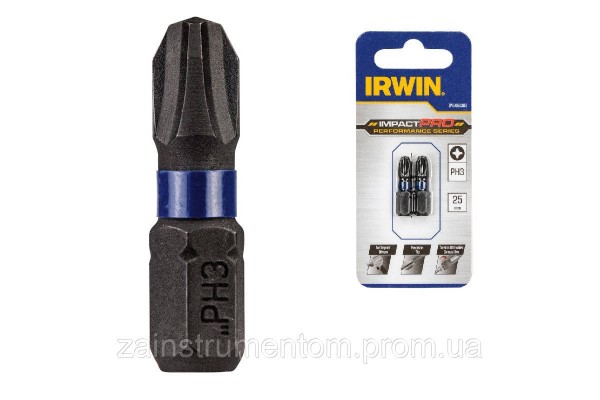Ударная бита IRWIN IMPACT PRO 1/4"/25 мм PH3 2 шт