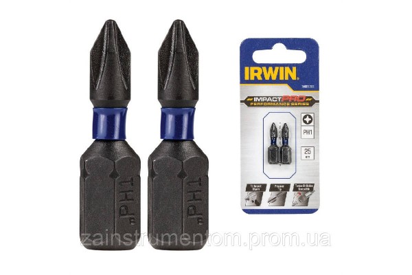 Ударная бита IRWIN IMPACT PRO 1/4"/25 мм PZ1 2 шт